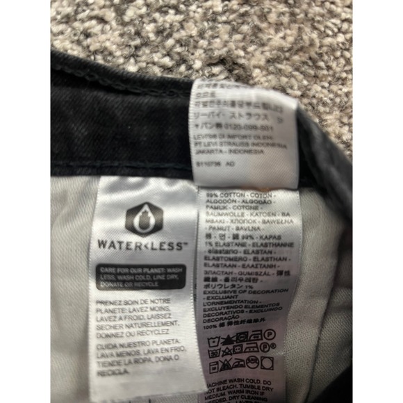 Levi Strauss 505 Jeans Mens 32x29 Regular Fit Black Denim Straight Leg - Picture 9 of 12